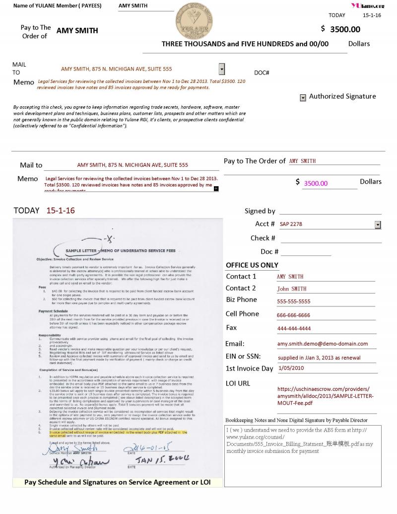 Sample Invoice $3500